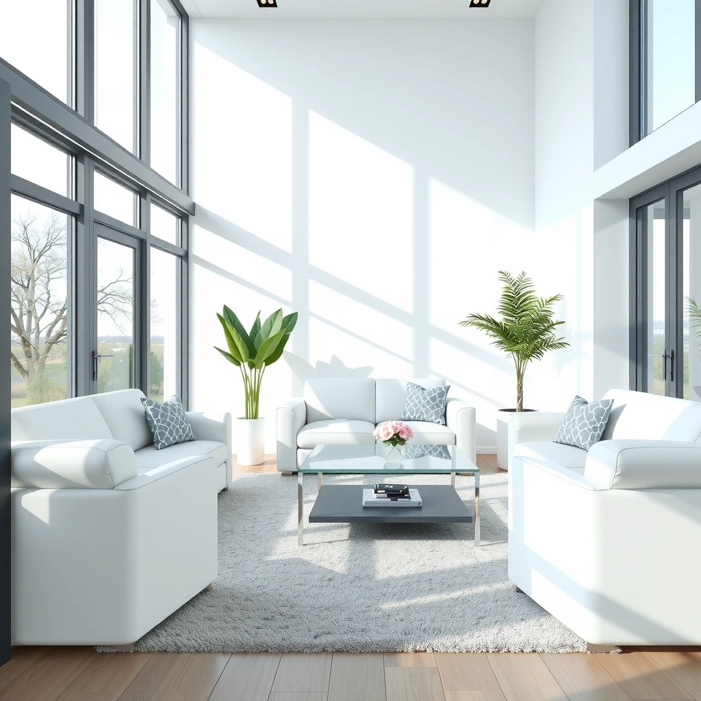 Modern sparkling clean living room interior